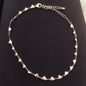 Rose Gold Heart Choker Necklace